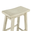 Pemberly Row Acacia Wood Backless Saddle Counter Stool in Sawgrass