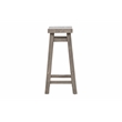 Pemberly Row Acacia Wood Saddle Counter Stool with Footrests in Storm Gray