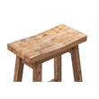 Pemberly Row Acacia Wood Saddle Counter Stool in Barnwood Brown