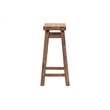 Pemberly Row Acacia Wood Saddle Counter Stool in Barnwood Brown