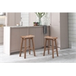 Pemberly Row Contemporary Backless Saddle Bar Stool in Barnwood