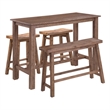 Pemberly Row Contemporary 4-Piece Acacia Wood Pub Set in Barnwood