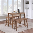 Pemberly Row Contemporary 4-Piece Acacia Wood Pub Set in Barnwood