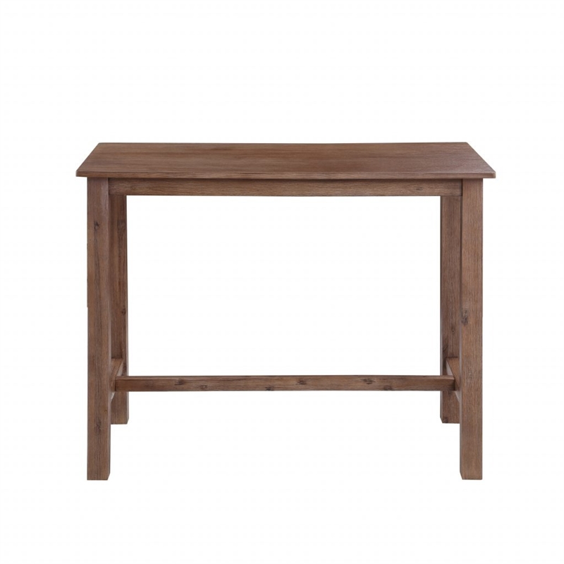 Pemberly Row Contemporary 4-Piece Acacia Wood Pub Set in Barnwood