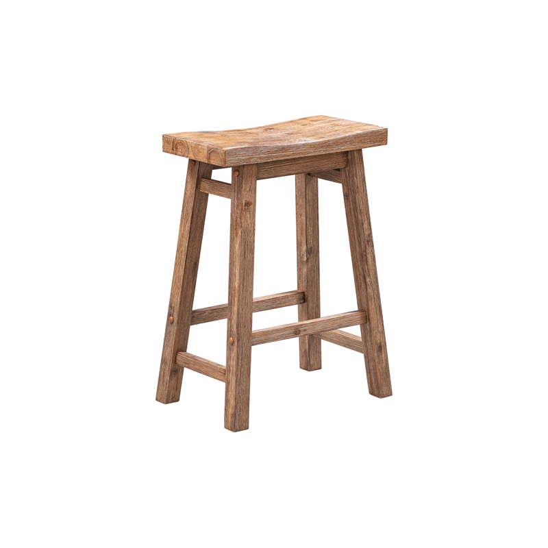 Pemberly Row Contemporary 4-Piece Acacia Wood Pub Set in Barnwood