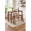 Pemberly Row Contemporary 4-Piece Acacia Wood Pub Set in Barnwood