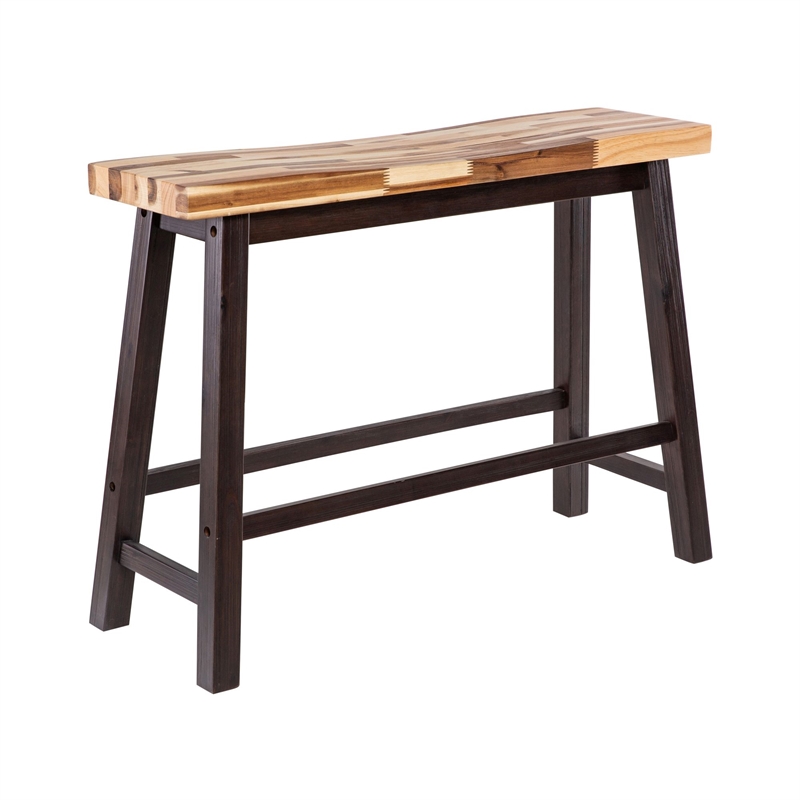 Pemberly Row Contemporary Backless Dining Bench in Blended Espresso