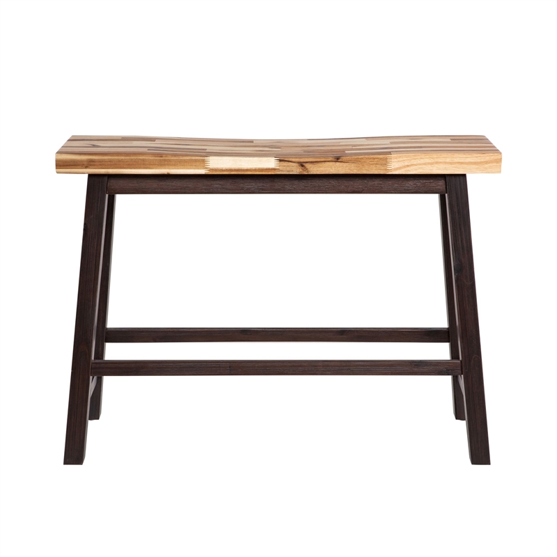 Pemberly Row Contemporary Backless Dining Bench in Blended Espresso