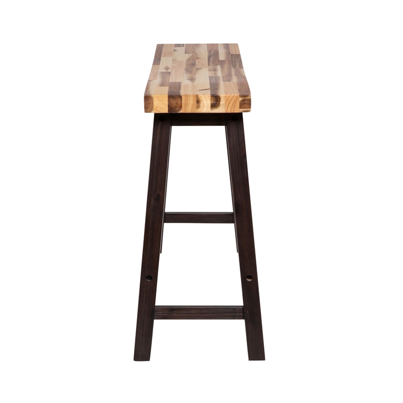 Pemberly Row Contemporary Backless Dining Bench in Blended Espresso