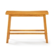 Pemberly Row Contemporary Backless Dining Bench in Honey Oak
