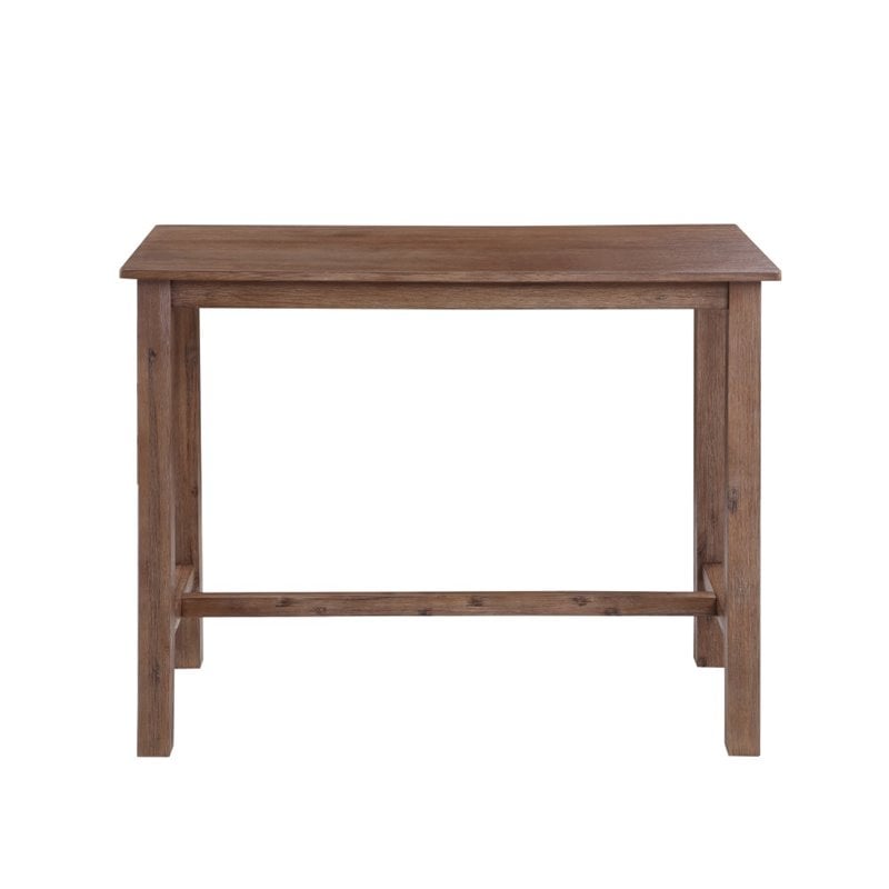 Pemberly Row Contemporary Acacia Wood Pub Table in Barnwood Finish
