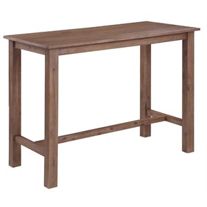 Pemberly Row Contemporary Acacia Wood Pub Table in Barnwood Finish