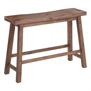 Pemberly Row Contemporary Backless Dining Bench in Barnwood Finish