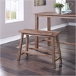 Pemberly Row Contemporary Backless Dining Bench in Barnwood Finish