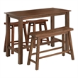 Pemberly Row Contemporary 4-Piece Acacia Wood Pub Set in Chestnut