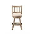 Pemberly Row Contemporary Rubberwood Swivel Counter Stool in Ivory