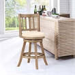 Pemberly Row Contemporary Rubberwood Swivel Counter Stool in Ivory