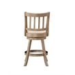 Pemberly Row Contemporary Rubberwood Swivel Counter Stool in Ivory