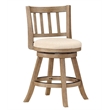Pemberly Row Contemporary Rubberwood Swivel Counter Stool in Ivory