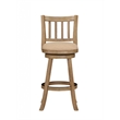 Pemberly Row Rubberwood Swivel Bar Stool in Driftwood Oatmeal