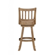 Pemberly Row Rubberwood Swivel Bar Stool in Driftwood Oatmeal