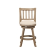 Pemberly Row Rubberwood Swivel Counter Stool in Driftwood Oatmeal