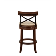 Pemberly Row Contemporary Rubberwood Swivel Bar Stool in Mahogany Brown