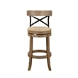 Pemberly Row Contemporary Rubberwood Swivel Bar Stool in Wheat Natural