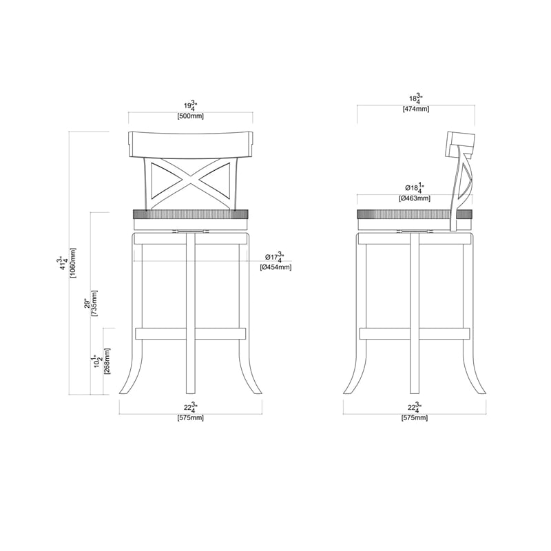 Pemberly Row Contemporary Rubberwood Swivel Bar Stool in Wheat Natural