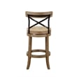 Pemberly Row Contemporary Rubberwood Swivel Bar Stool in Wheat Natural