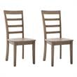 Pemberly Row Rubberwood Dining Chairs in Barnwood Brown (Set of 2)
