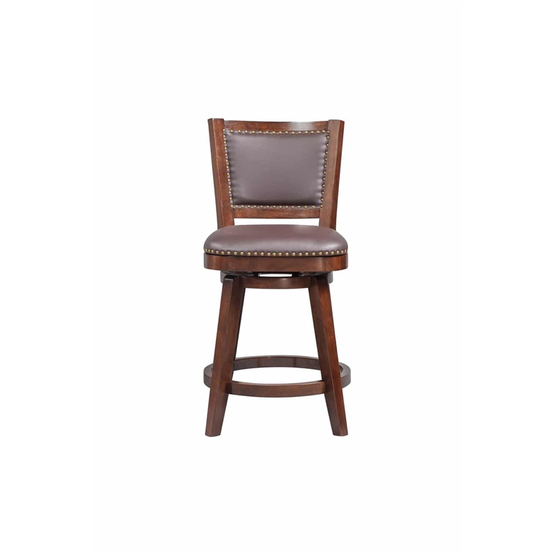 Pemberly Row Contemporary Swivel Counter Stool in Cappuccino