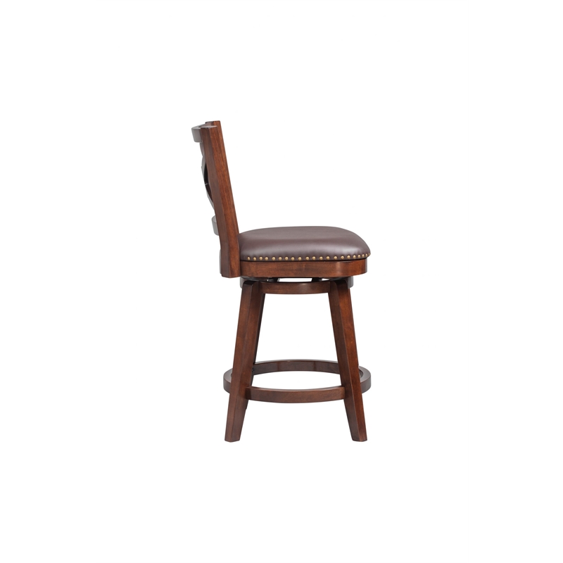 Pemberly Row Contemporary Swivel Counter Stool in Cappuccino