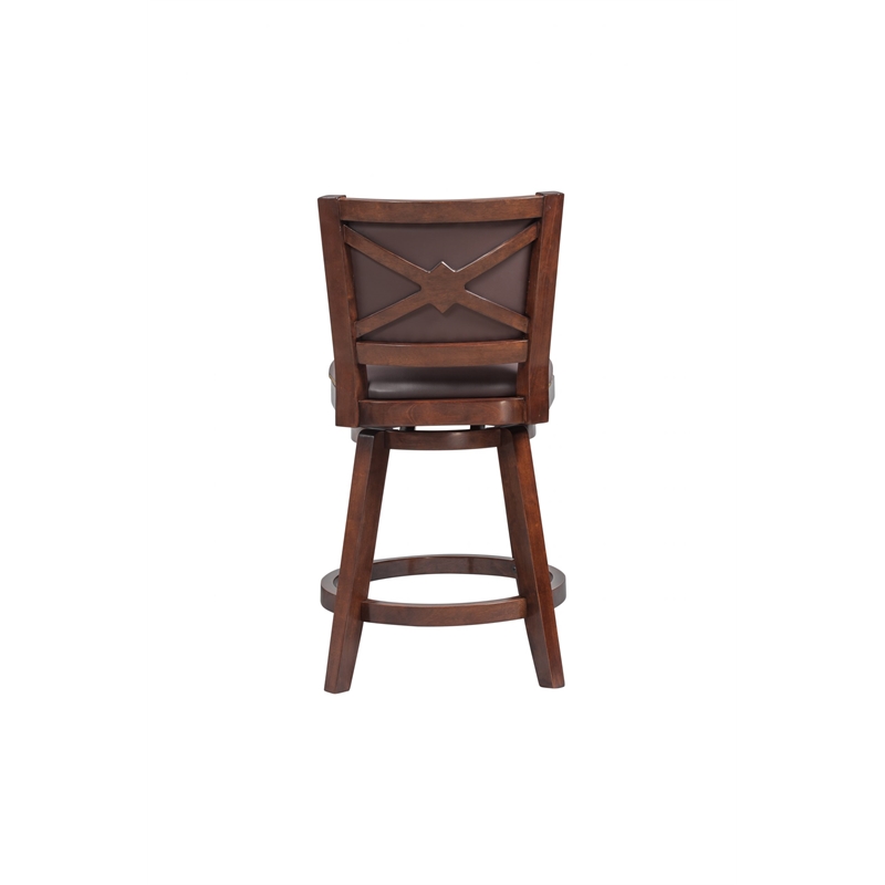 Pemberly Row Contemporary Swivel Counter Stool in Cappuccino