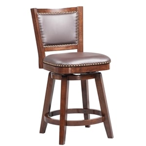 Pemberly Row Contemporary Swivel Counter Stool in Cappuccino