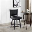 Pemberly Row Contemporary Counter Height Swivel Stool in Black