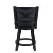 Pemberly Row Contemporary Counter Height Swivel Stool in Black