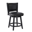 Pemberly Row Contemporary Counter Height Swivel Stool in Black