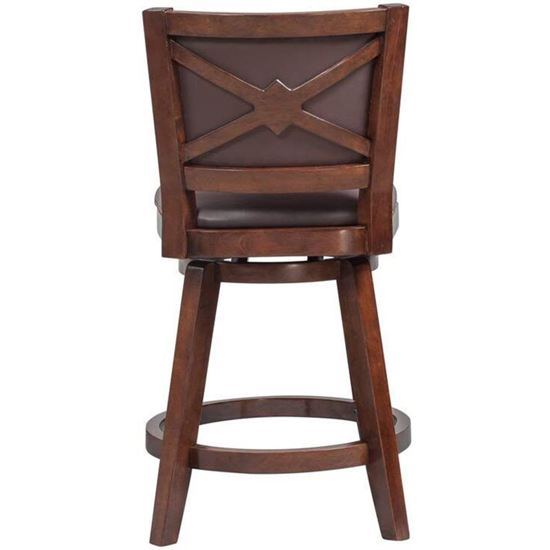 Pemberly Row Contemporary Counter Height Swivel Stool in Cappuccino