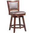 Pemberly Row Contemporary Counter Height Swivel Stool in Cappuccino