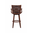 Pemberly Row Extra Tall Rubberwood Swivel Bar Stool with Arms in Cappuccino