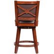 Pemberly Row Contemporary Rubberwood Swivel Counter Stool in Cherry