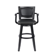 Pemberly Row Rubberwood Extra Tall Swivel Bar Stool in Black