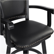 Pemberly Row Rubberwood Extra Tall Swivel Bar Stool in Black