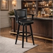 Pemberly Row Rubberwood Extra Tall Swivel Bar Stool in Black