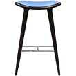 Pemberly Row Rubberwood Bar Stool in Cappuccino with Blue Seat