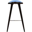 Pemberly Row Rubberwood Bar Stool in Cappuccino with Blue Seat