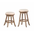 Pemberly Row Rubberwood Swivel Bar Stool in Driftwood and Ivory