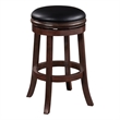 Pemberly Row Contemporary Rubberwood Swivel Bar Stool in Cappuccino