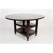 Pemberly Row Rubberwood Drop Leaf Dining Table in Cappuccino
